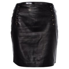Gianni Versace, leather skirt with medusa pins