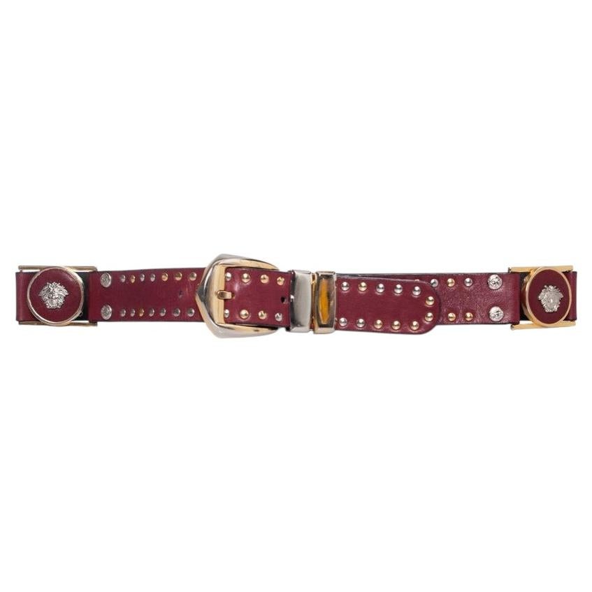 Gianni Versace, Medusa-Gürtel mit Lederbesatz im Angebot