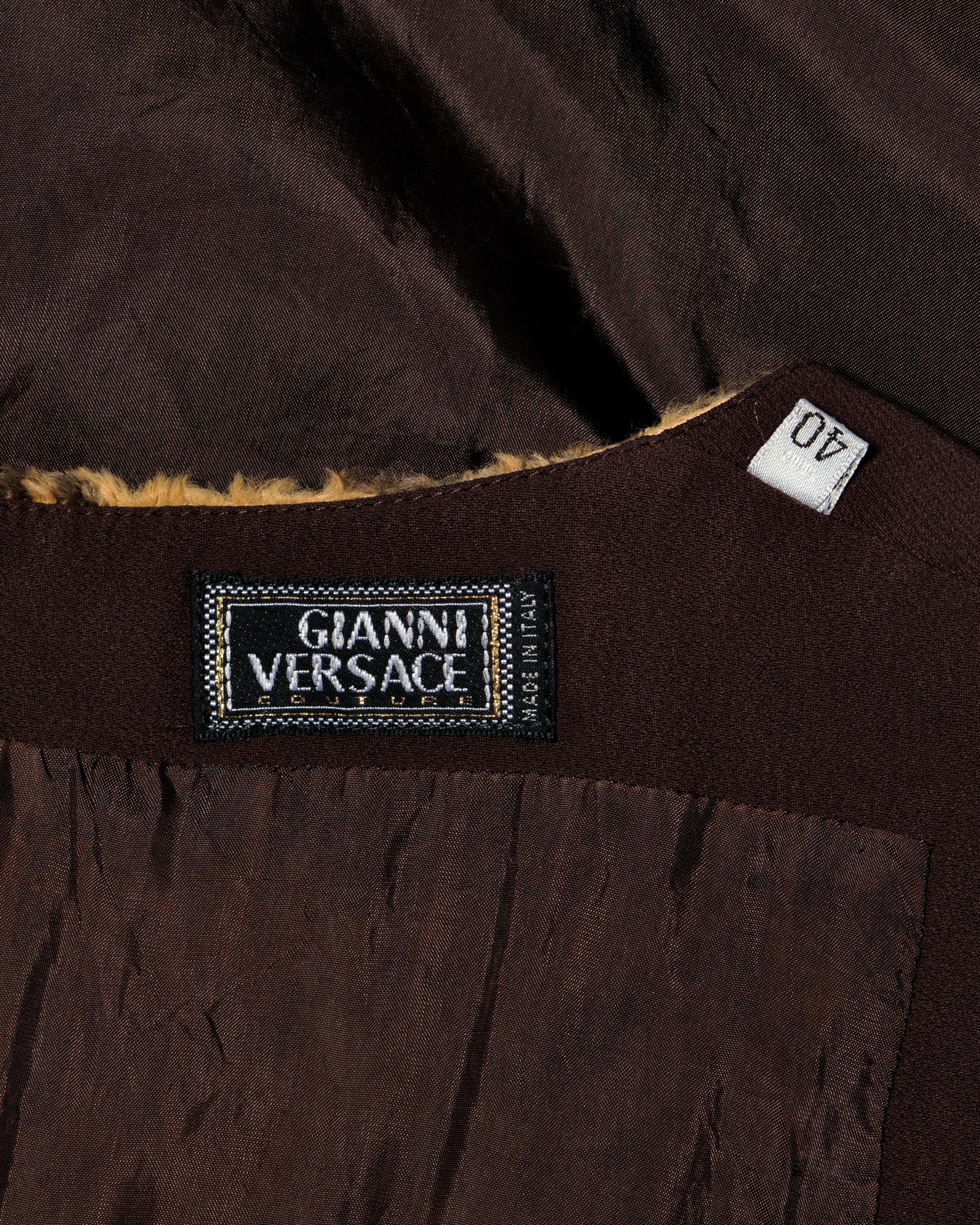 Gianni Versace, tubino in pelliccia sintetica con stampa leopardo, AI 1996 in vendita 10