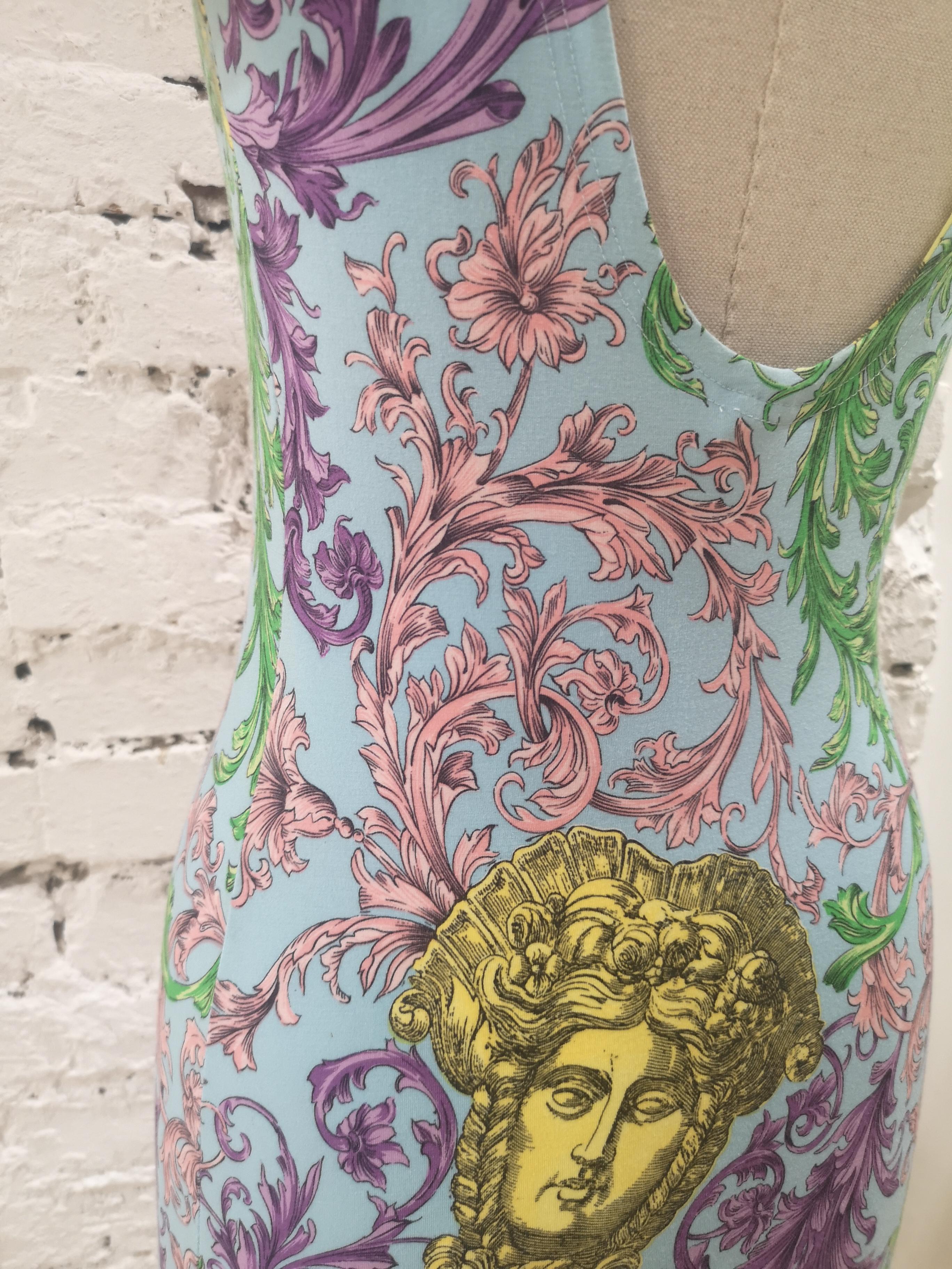 Gianni Versace light blue multicoloured Medusa Dress 5