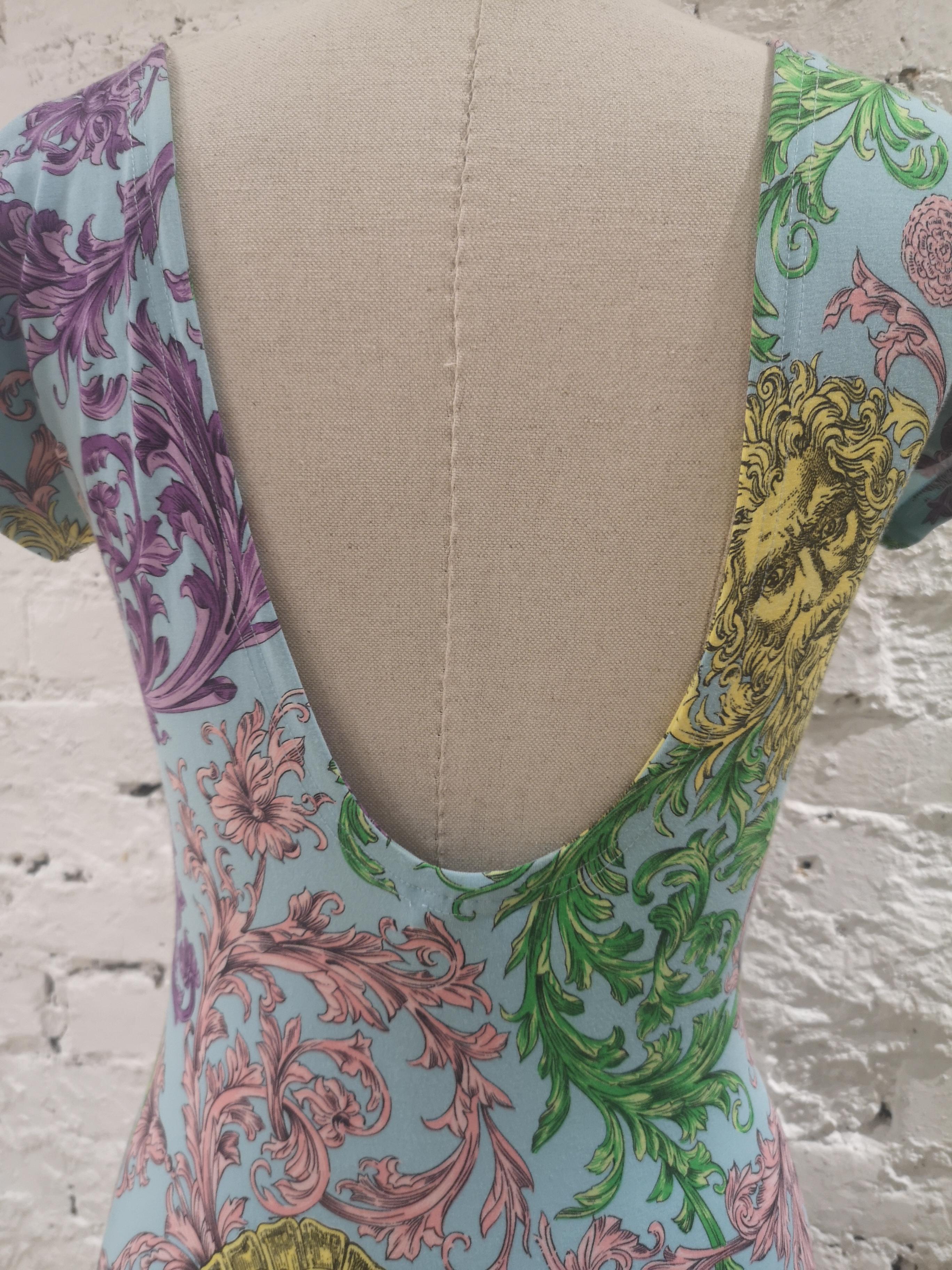 Gianni Versace light blue multicoloured Medusa Dress 1