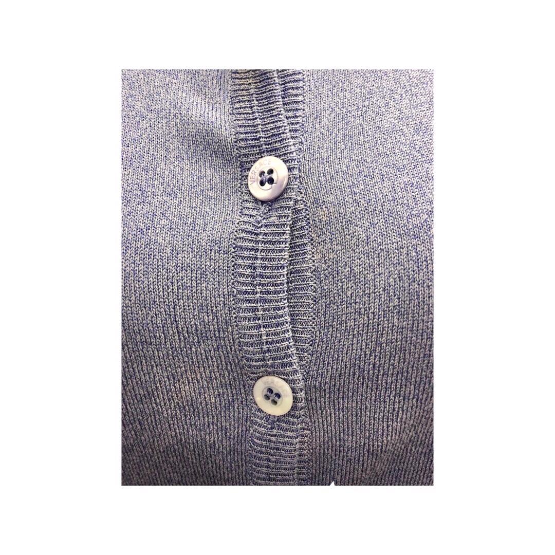 Gris Cardigan en tricot de coton violet clair Gianni Versace  en vente