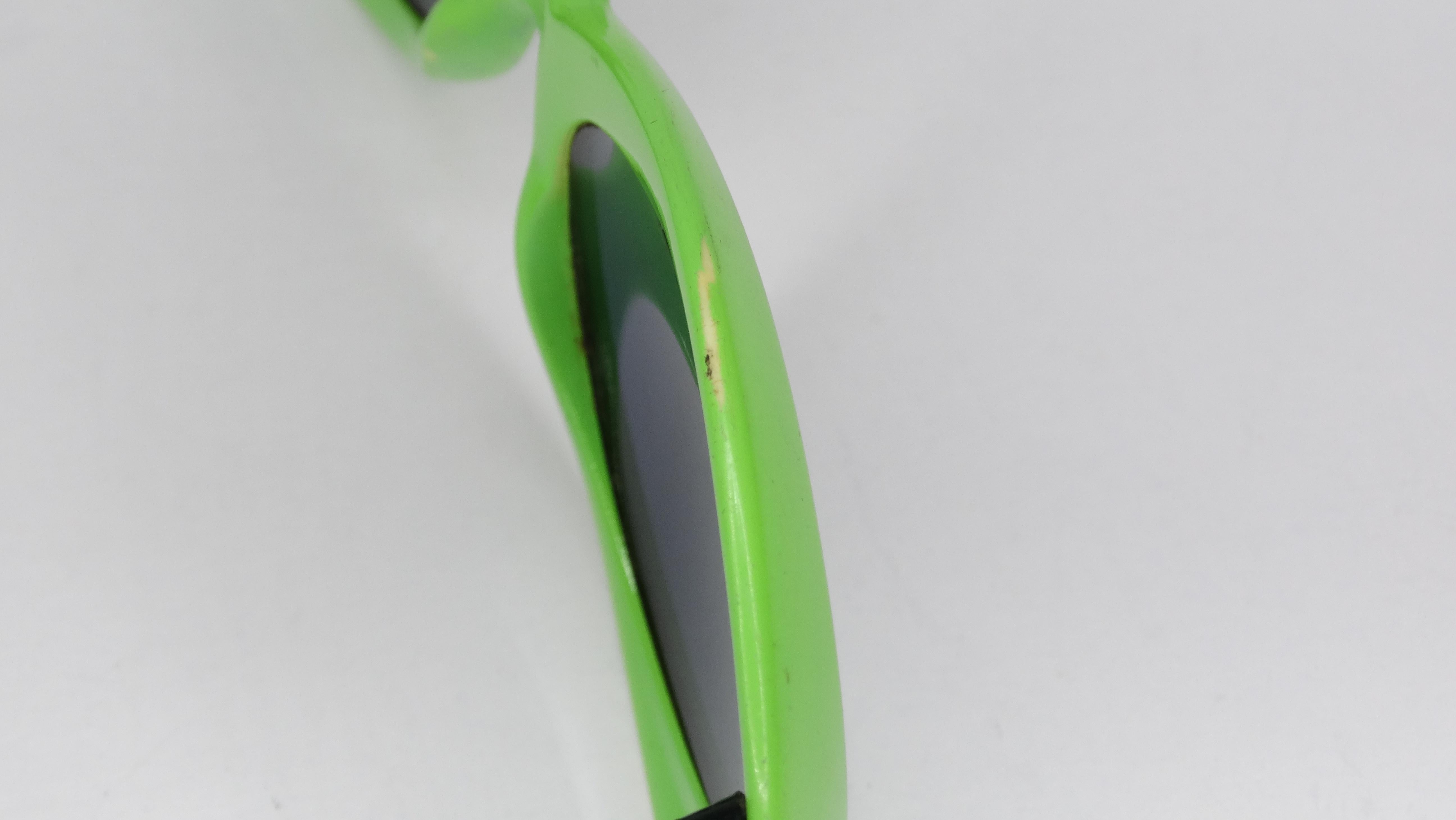 Women's or Men's Gianni Versace Lime Green Oval Sunglasses