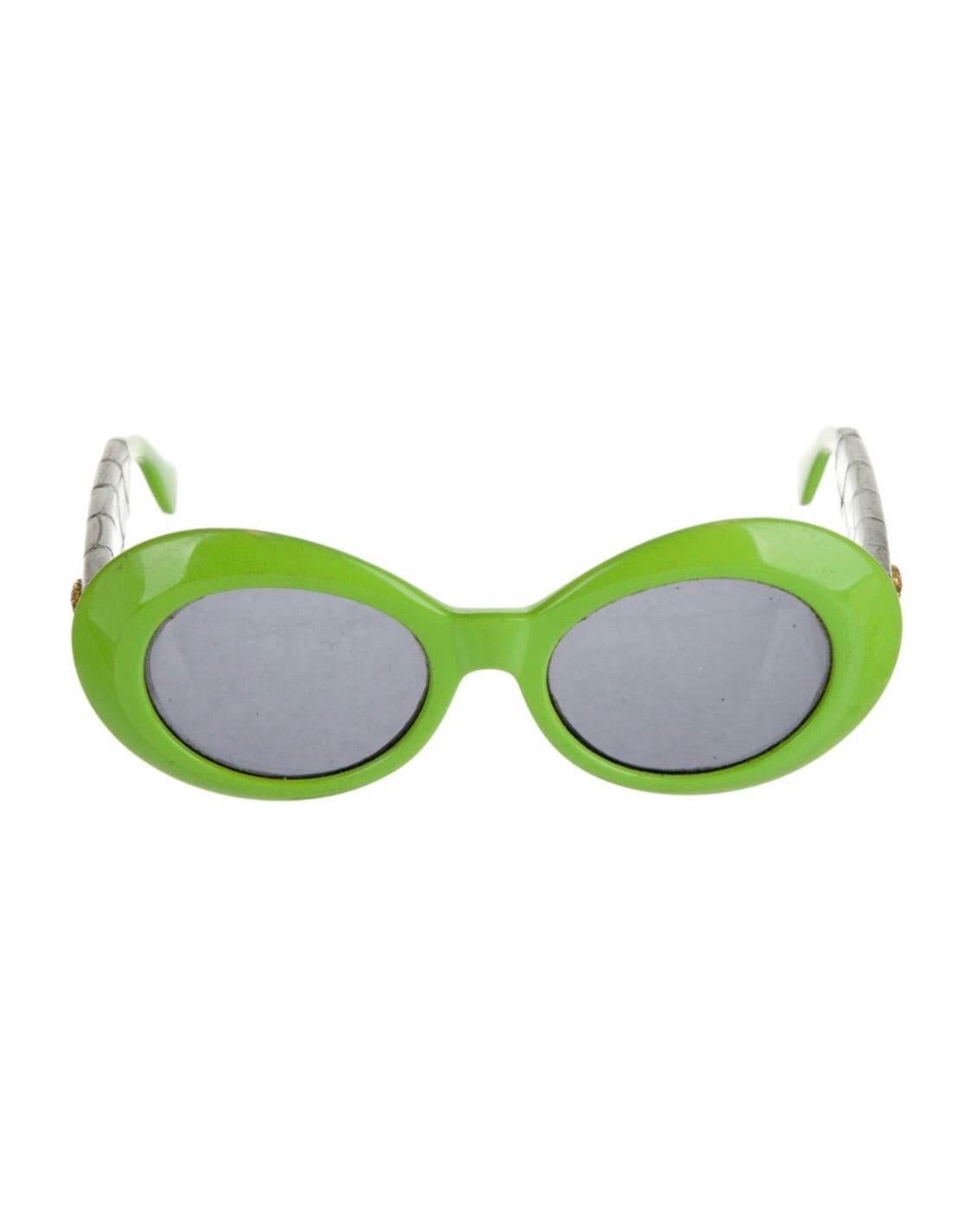 Gianni Versace Lime Green Oval Sunglasses 1