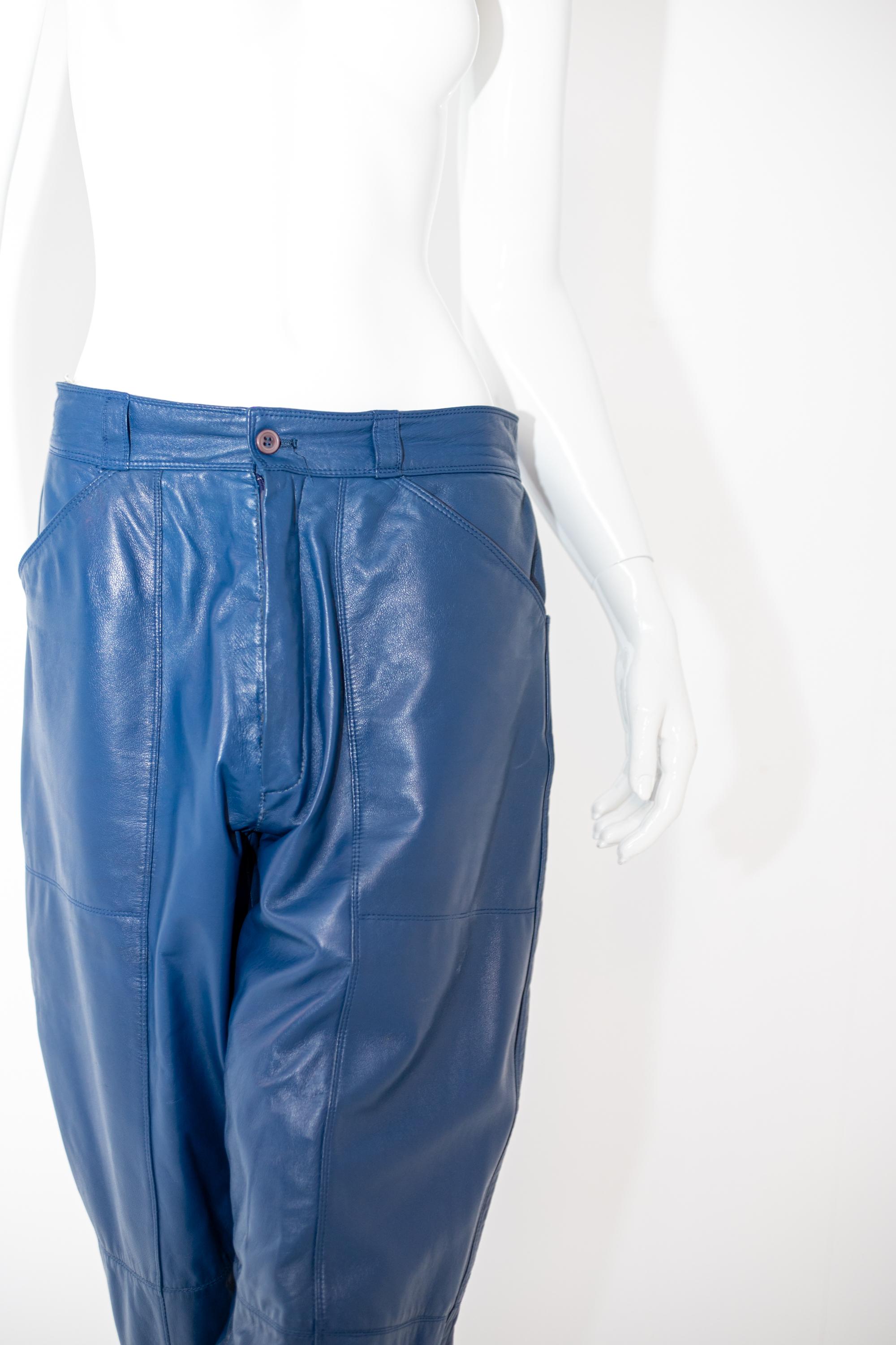 low waist leather trousers