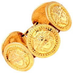 Gianni Versace Bracelet massif en or avec 5 méduses