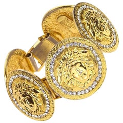 Gianni Versace Massive Medusa Bracelet With Rhinestones