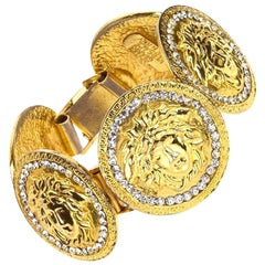 Gianni Versace Massive Medusa Bracelet With Rhinestones