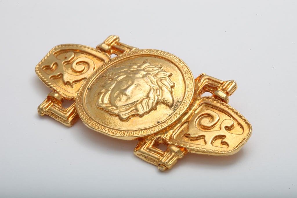 Very rare Gianni Versace Medusa motif brooch.