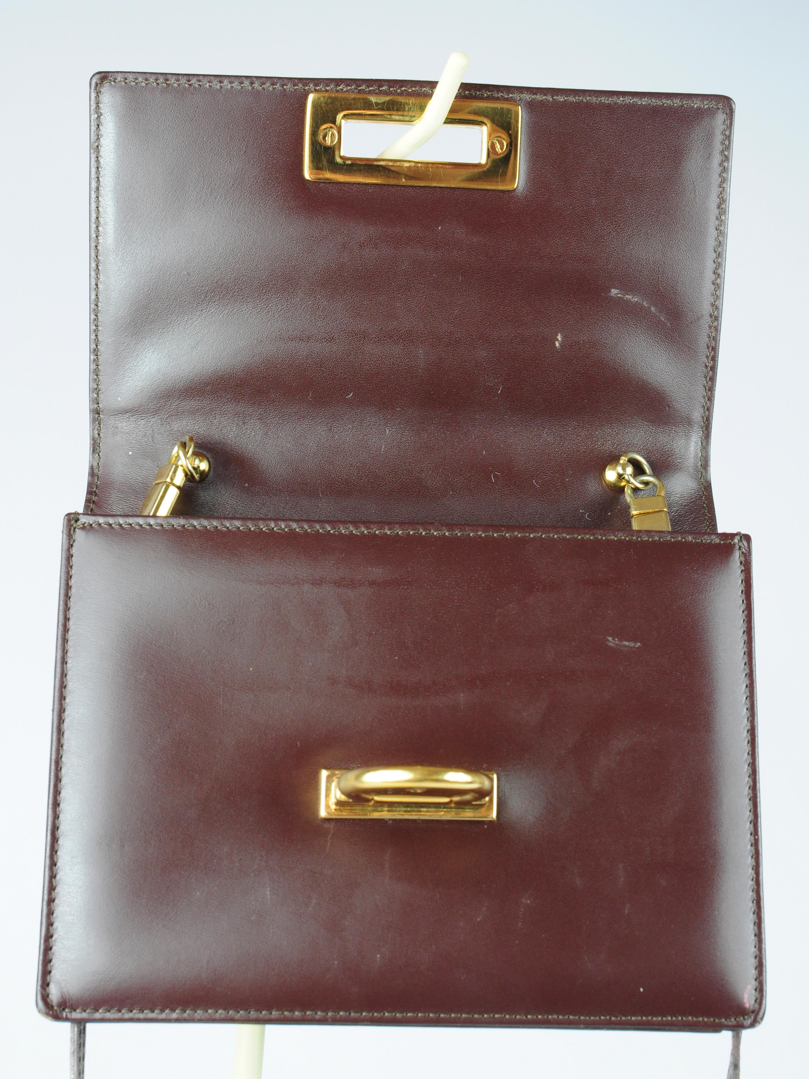 Gianni Versace Medusa Brown Leather Crossbody Mini Bag 1990s For Sale 8