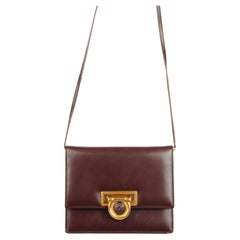 Gianni Versace Medusa Brown Leather Crossbody Mini Bag 1990s