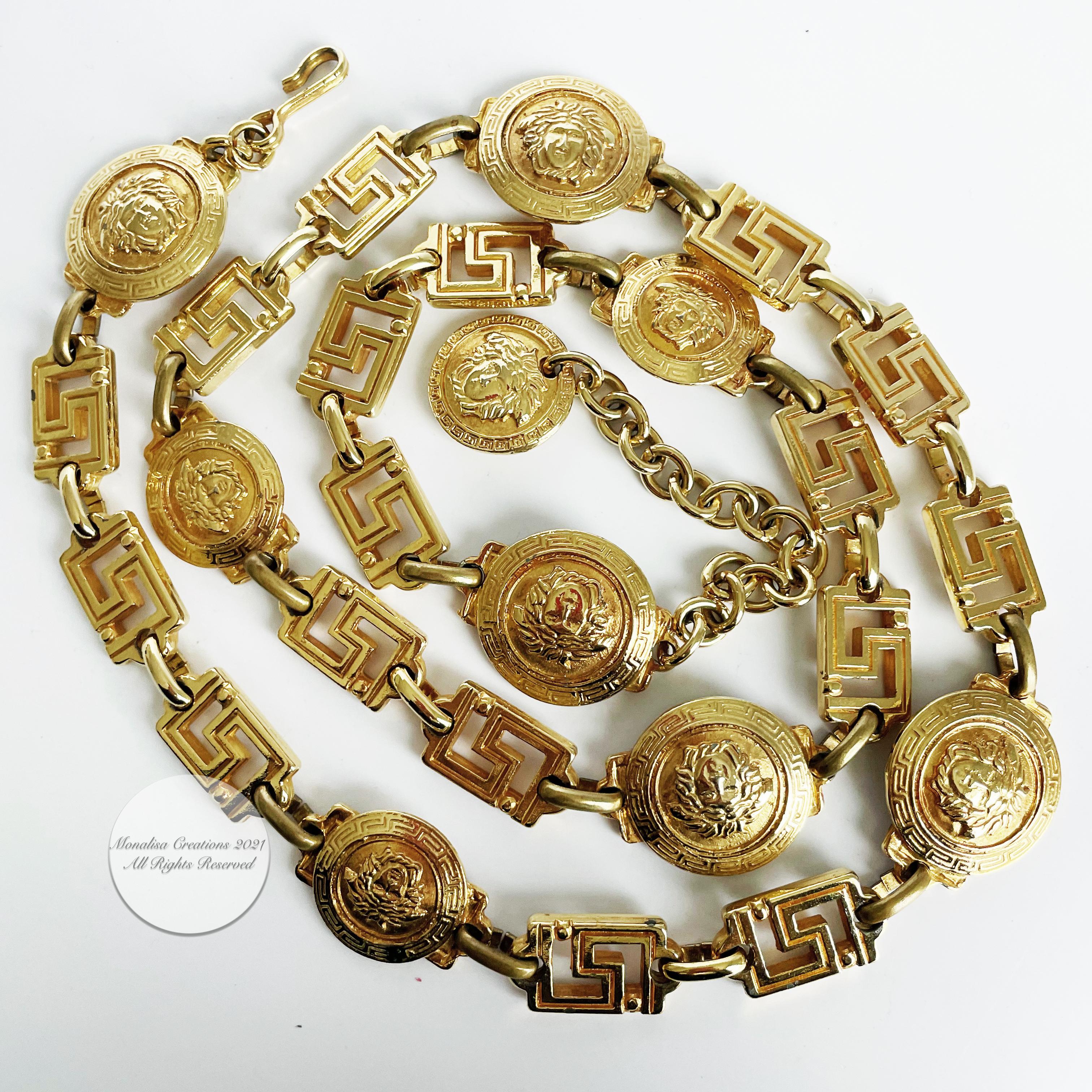Gianni Versace Medusa Gold Chain Belt or Necklace Made in Italy Vintage