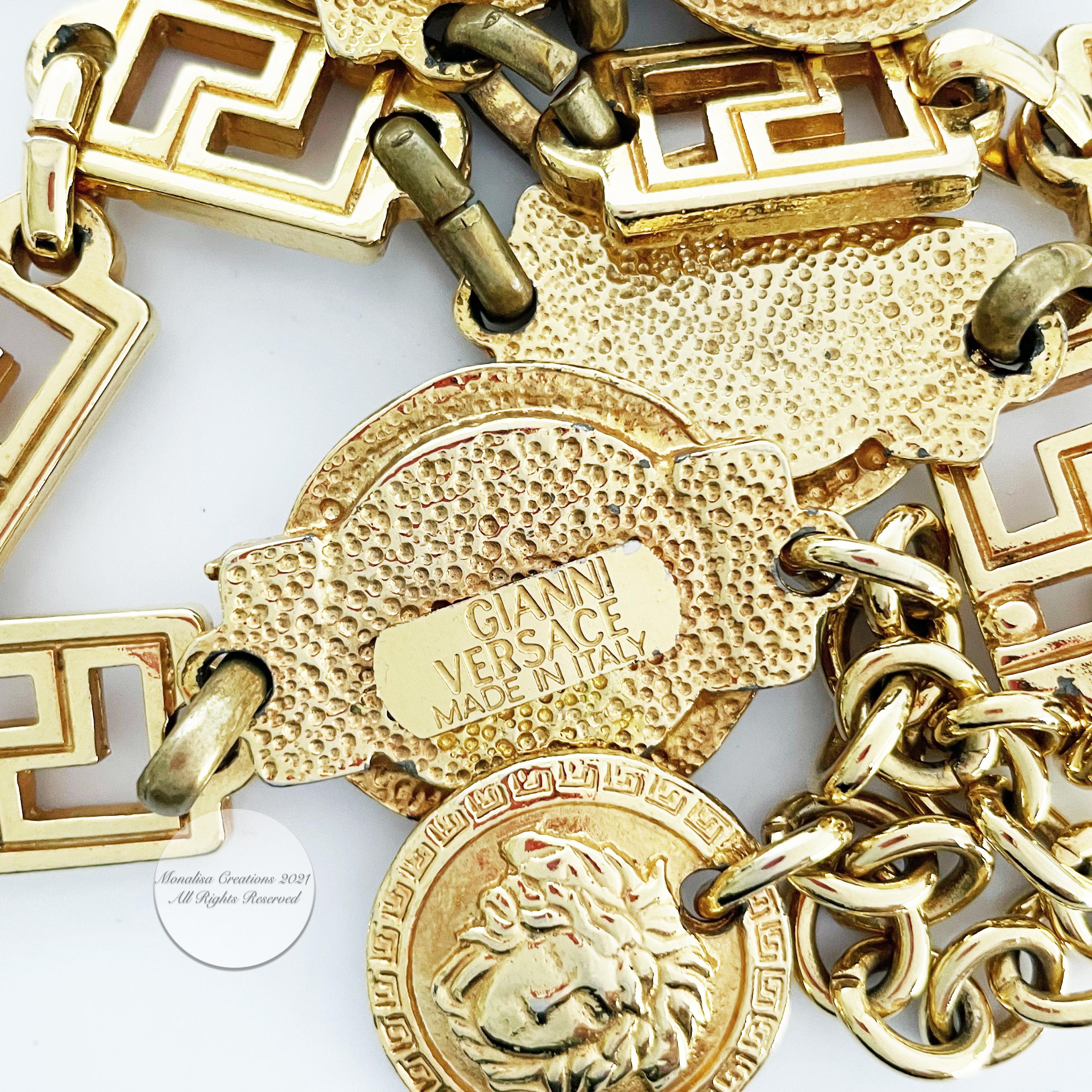 Gianni Versace Medusa Gold Chain Belt or Necklace Made in Italy Vintage