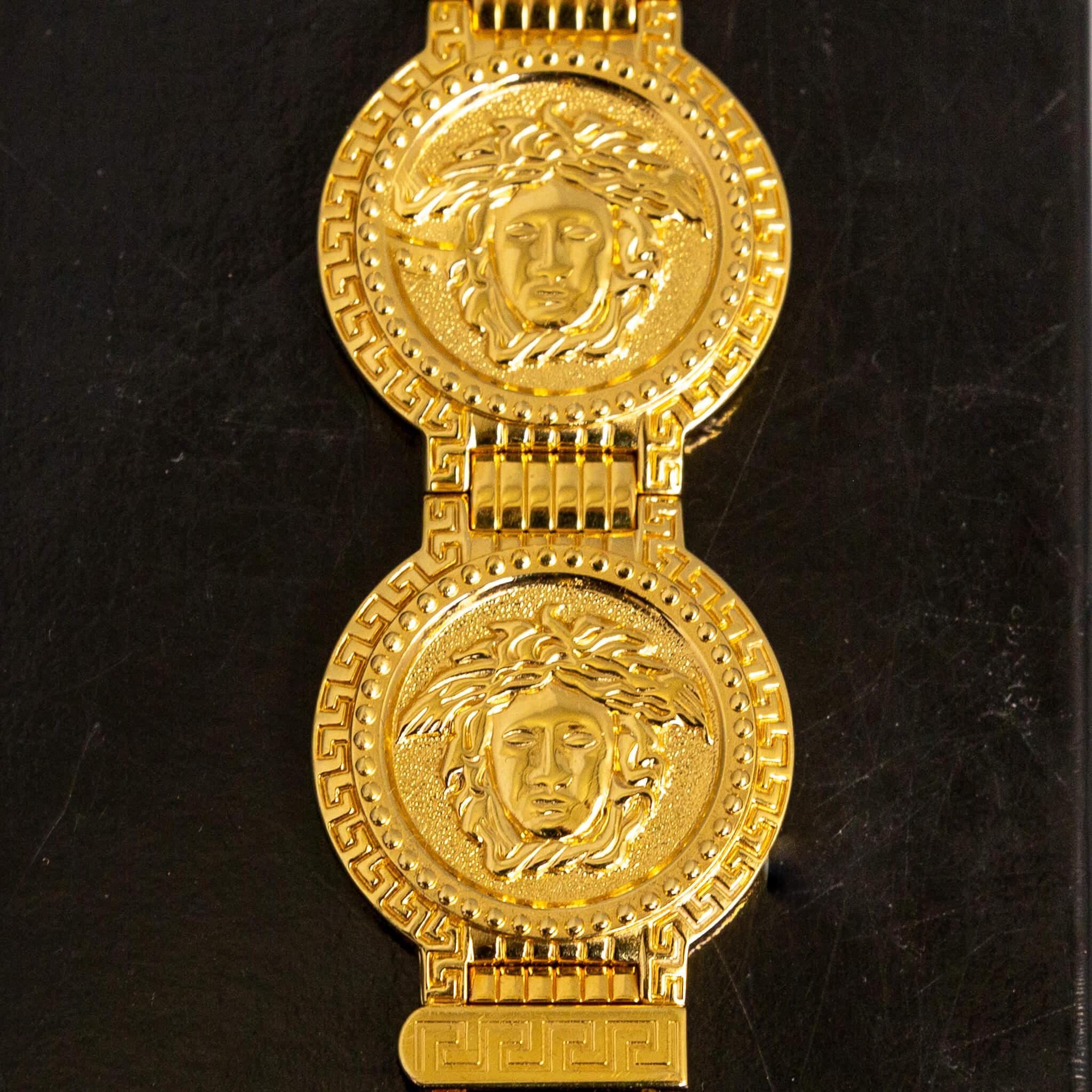 Gianni Versace Medusa Gold Plated Bracelet Watch For Sale 6