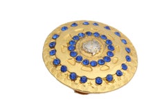 Gianni versace medusa hair pin with blue rhinestones