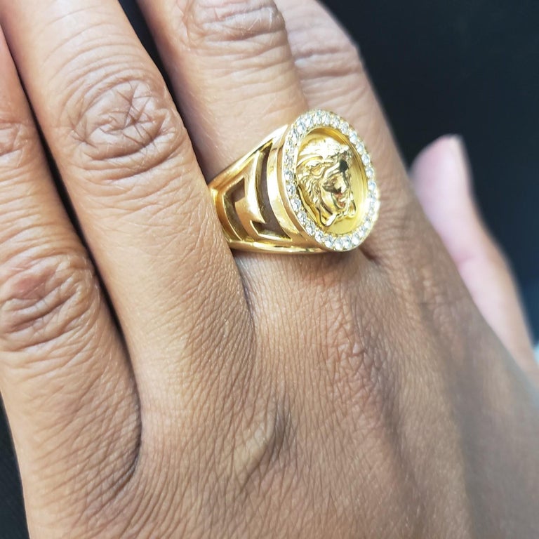 Gianni Versace Medusa Head Gold and Diamond Ring at 1stDibs | versace  diamond ring, versace gold diamond ring, gianni versace ring