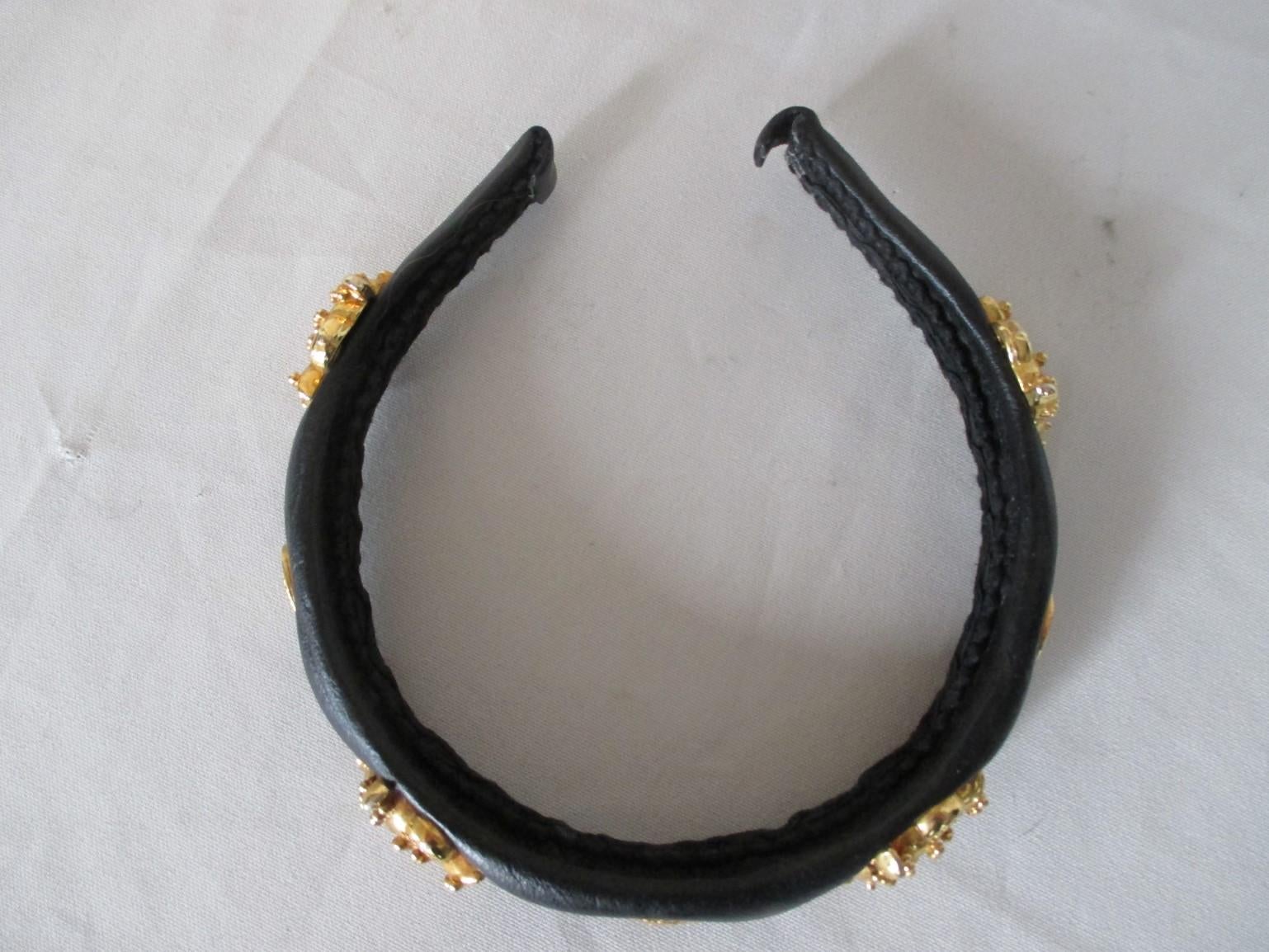 Gray Gianni Versace Medusa Headband