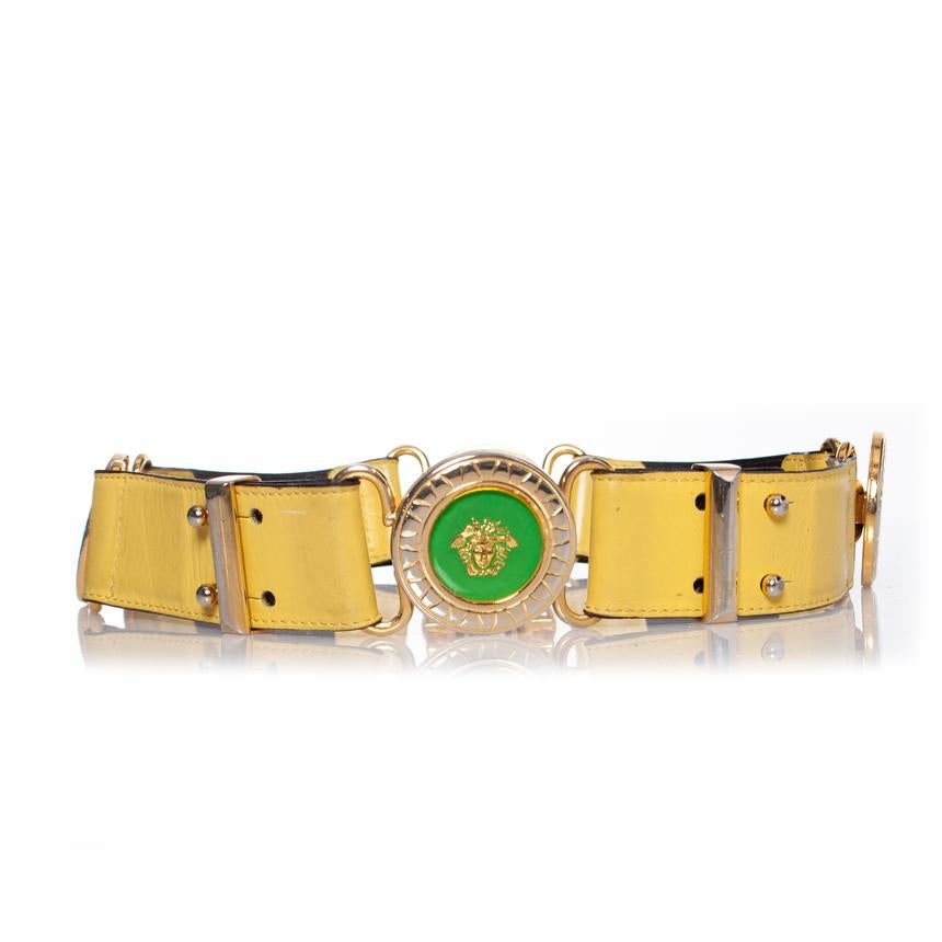 Gianni Versace, Medusa leather waist belt In Good Condition For Sale In AMSTERDAM, NL