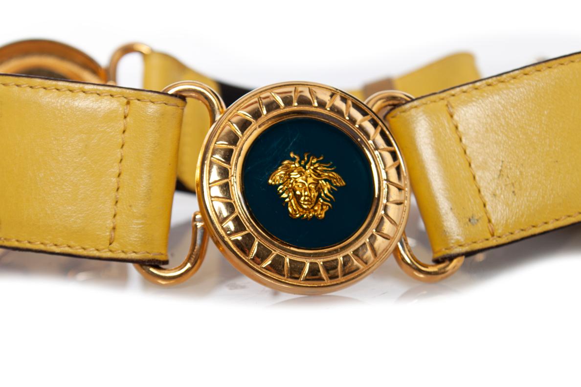 Gianni Versace, Medusa leather waist belt For Sale 3