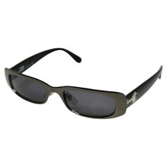 Gianni Versace Medusa Mirrored Frame Rectangular Sunglasses circa 1990s