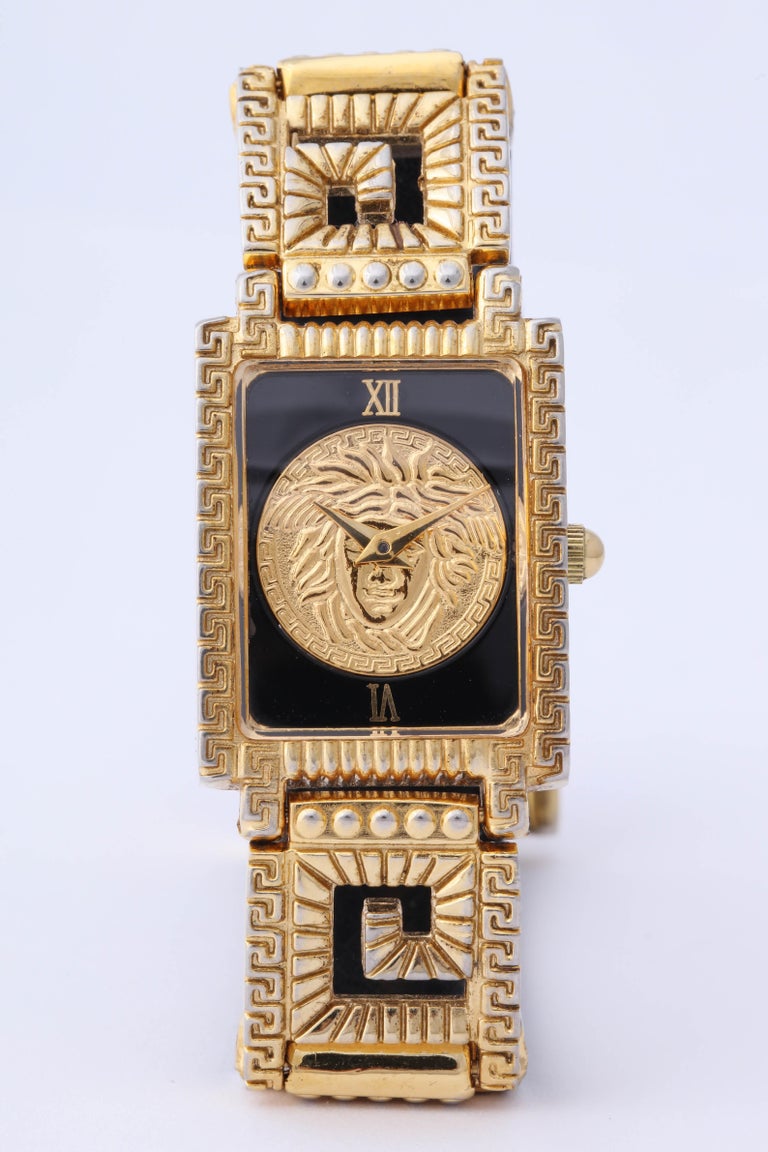 Gianni Versace Medusa Watch with Greek Key Motifs For Sale at 1stDibs