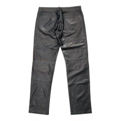 Gianni Versace Men's Black Leather Trousers size 52