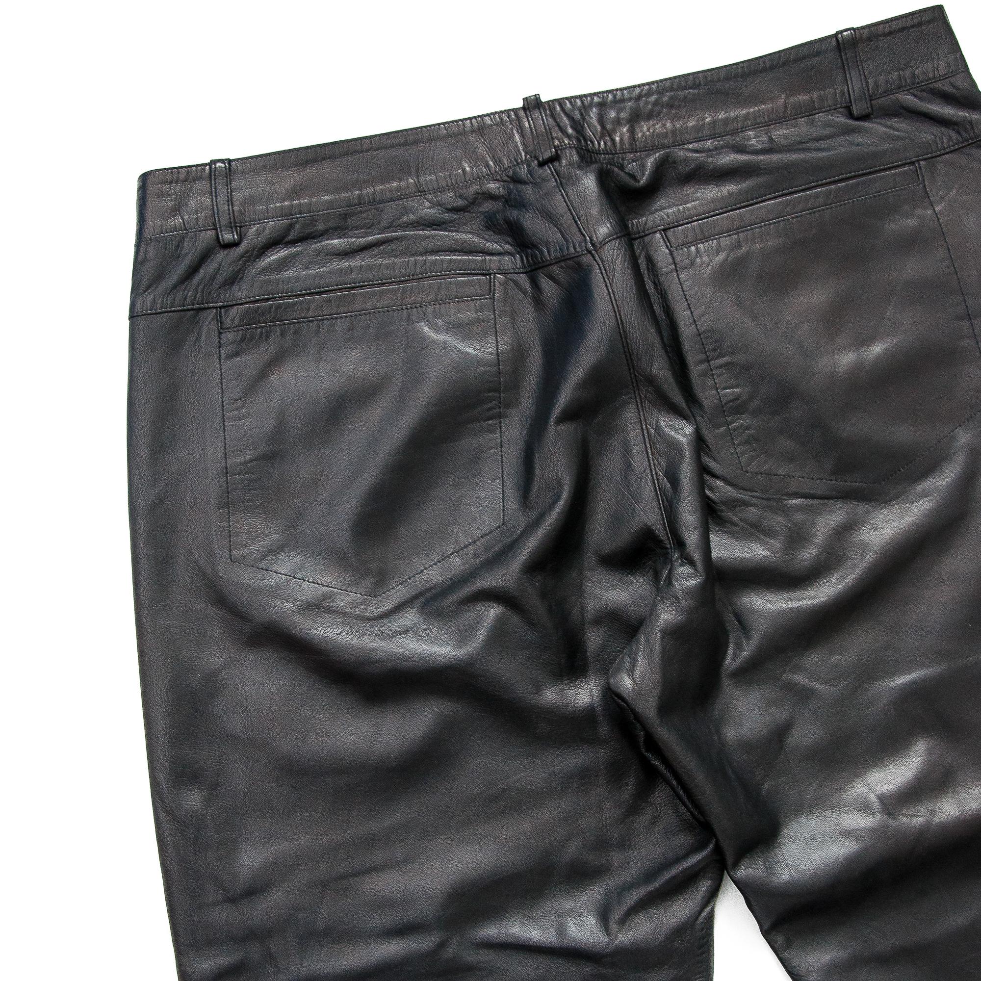 Gianni Versace Men's Black Leather Trousers size 52 3