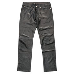 Gianni Versace Men's Black Leather Trousers size 52