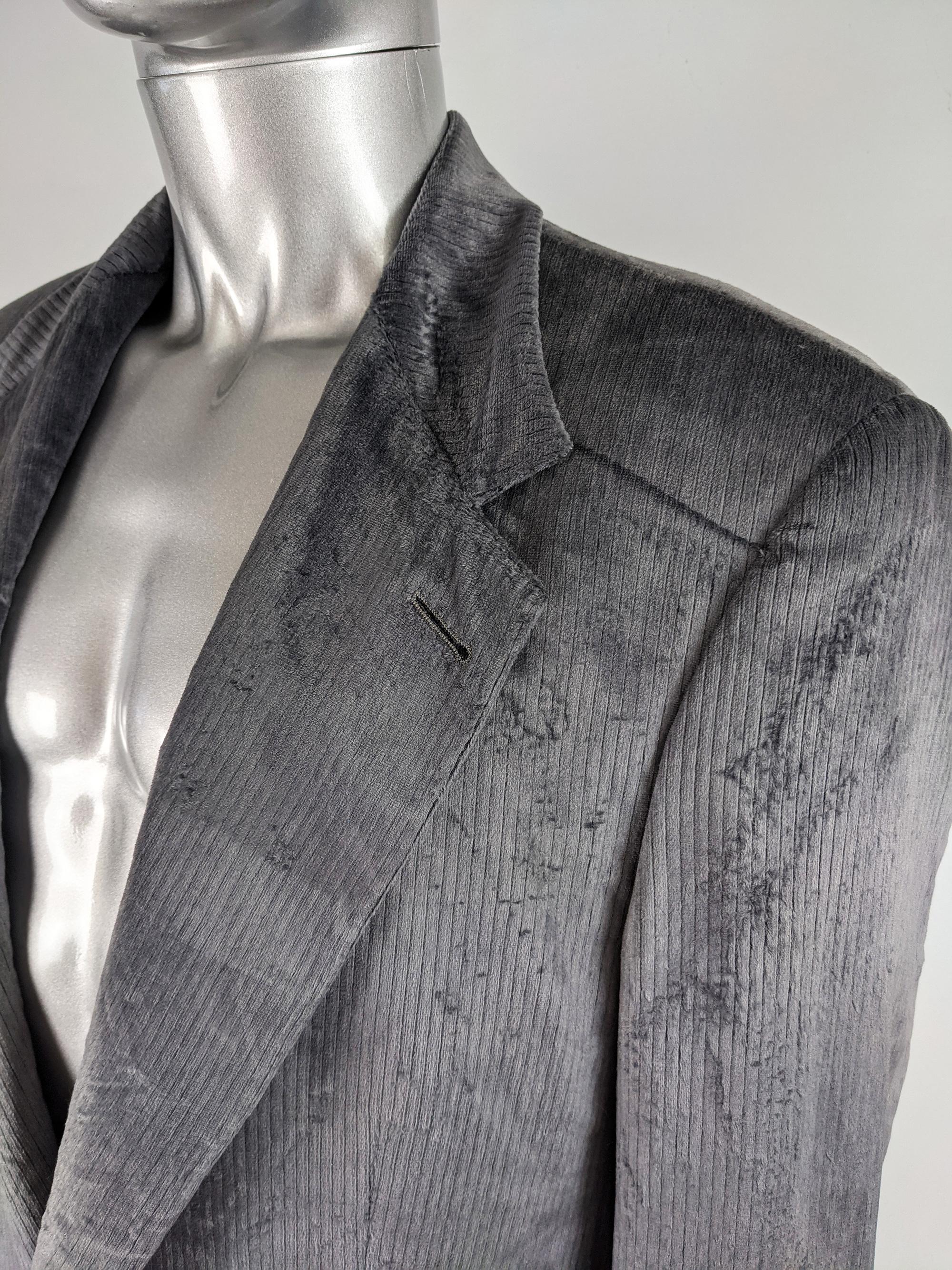 mens grey velvet blazer