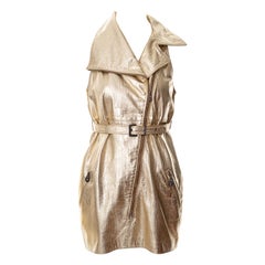 Gianni Versace Metallic-Minikleid aus goldenem Leder in Metallic-Optik, H/W 1994