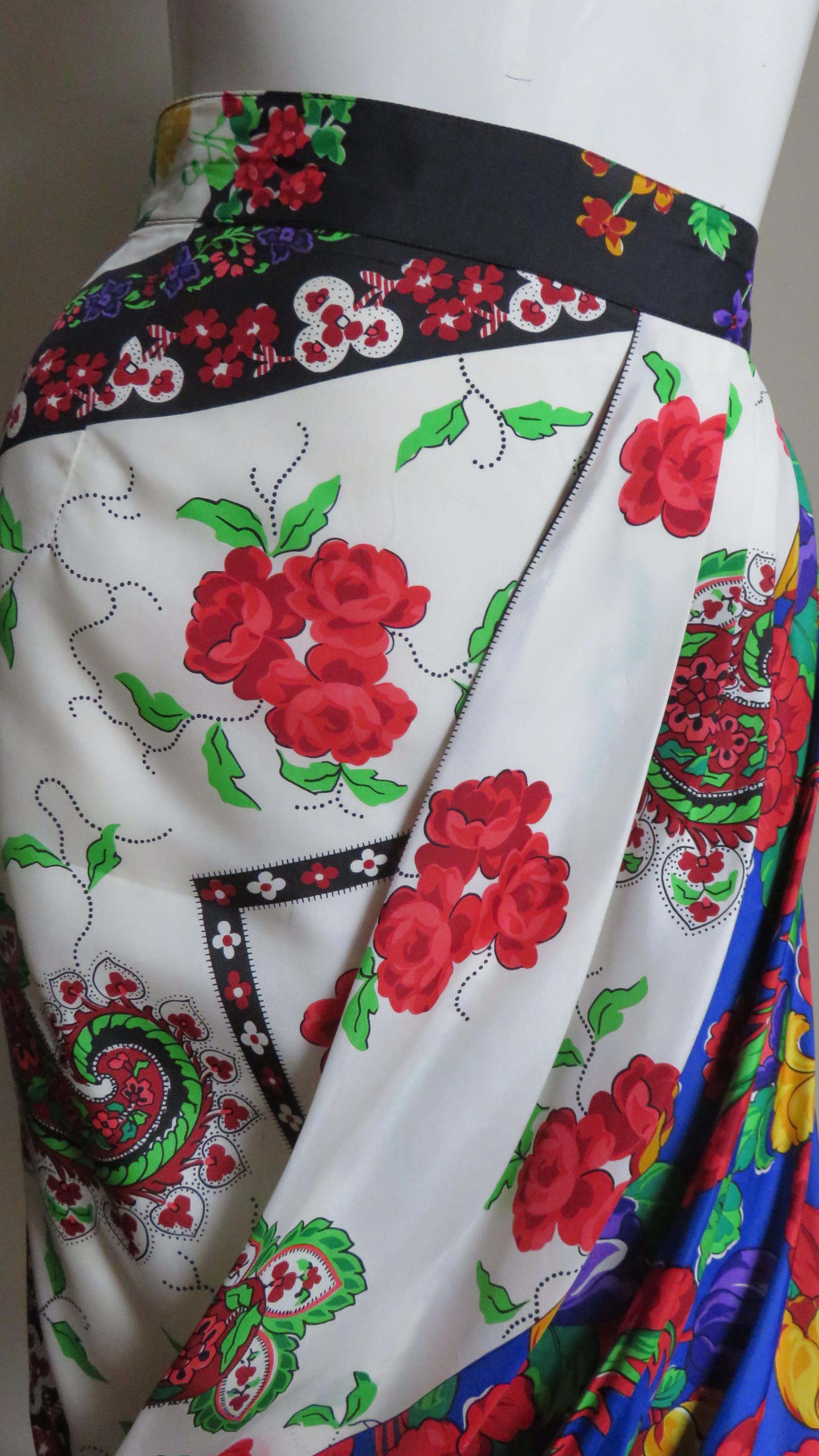 patterned silk skirt