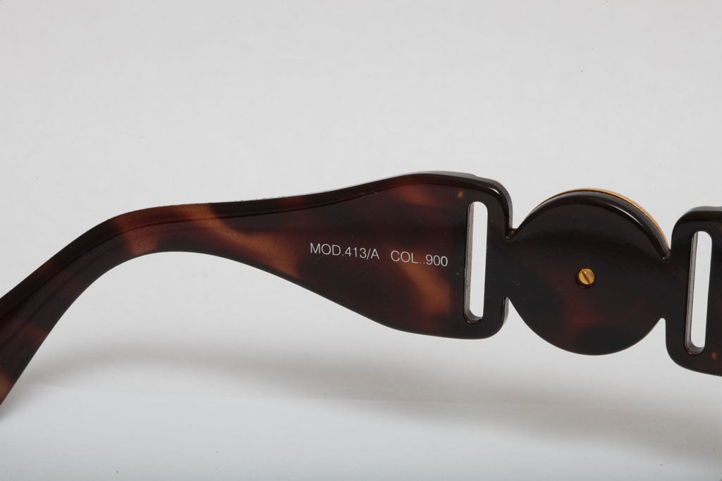 Gianni Versace Mod 413/A Brown Vintage Sunglasses  For Sale 2