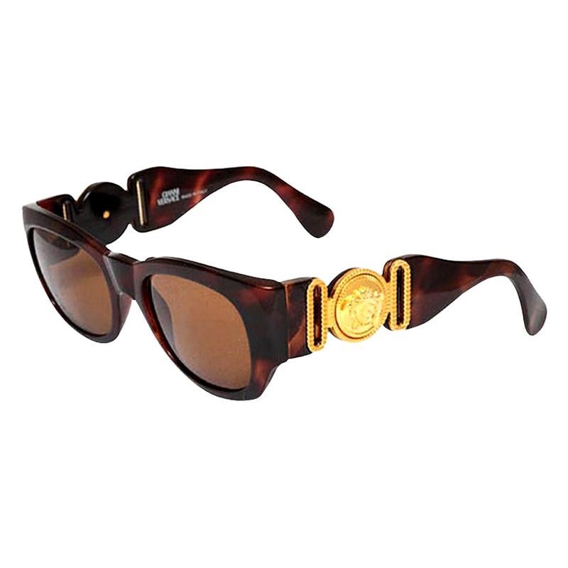 Gianni Versace Mod 413/A Brown Vintage Sunglasses  For Sale