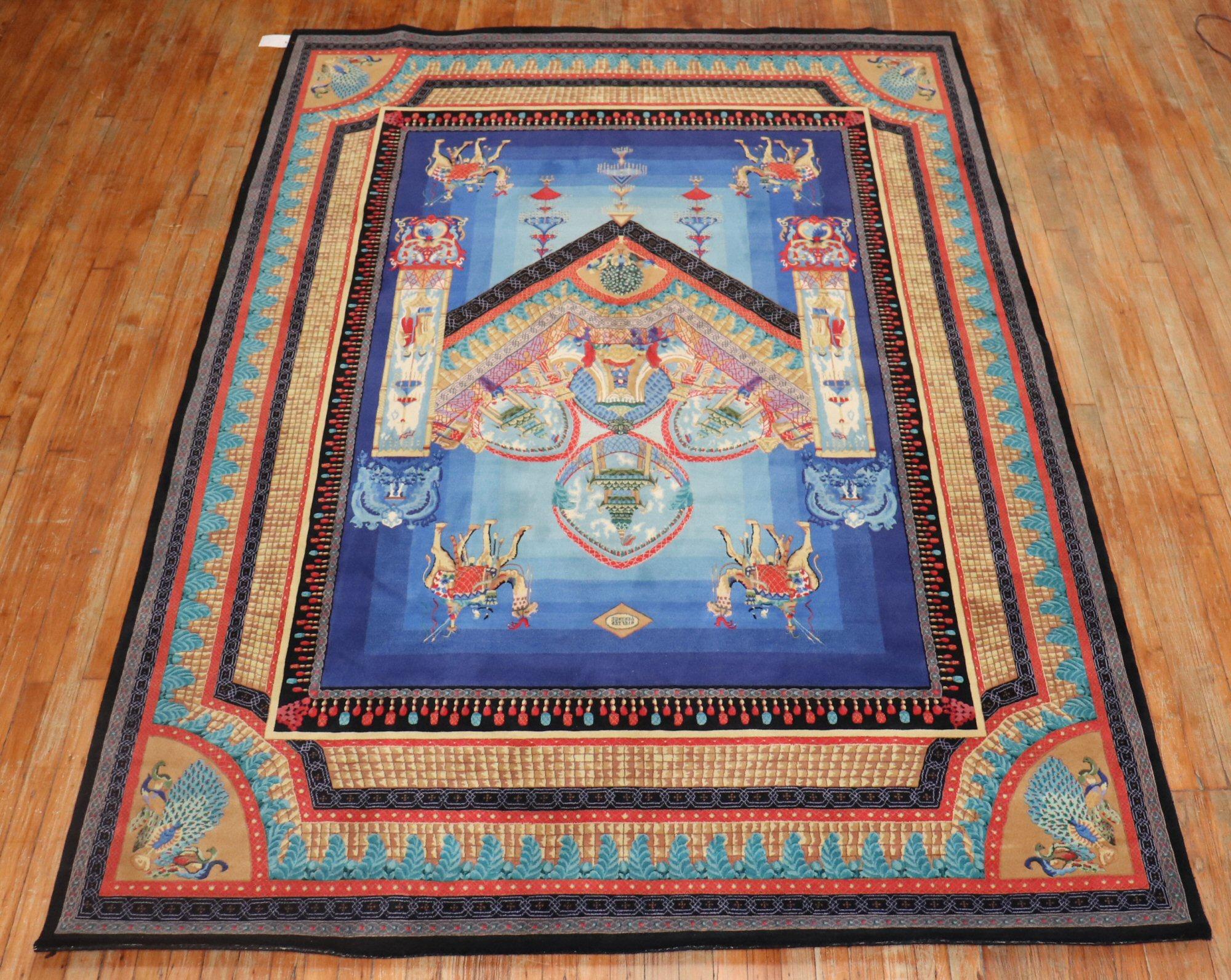 Gianni Versace Modern Wool Silk Rug 5