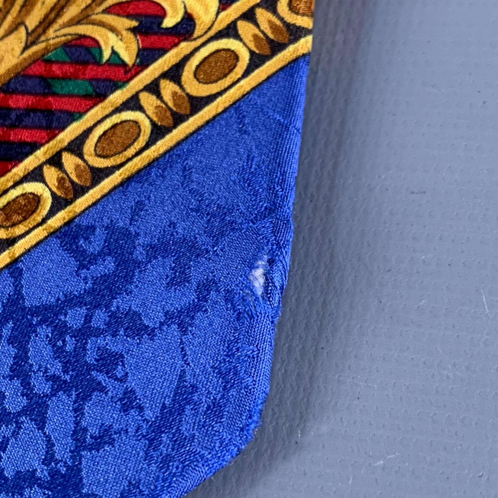 Blue GIANNI VERSACE Multi Color Baroque Silk Tie For Sale
