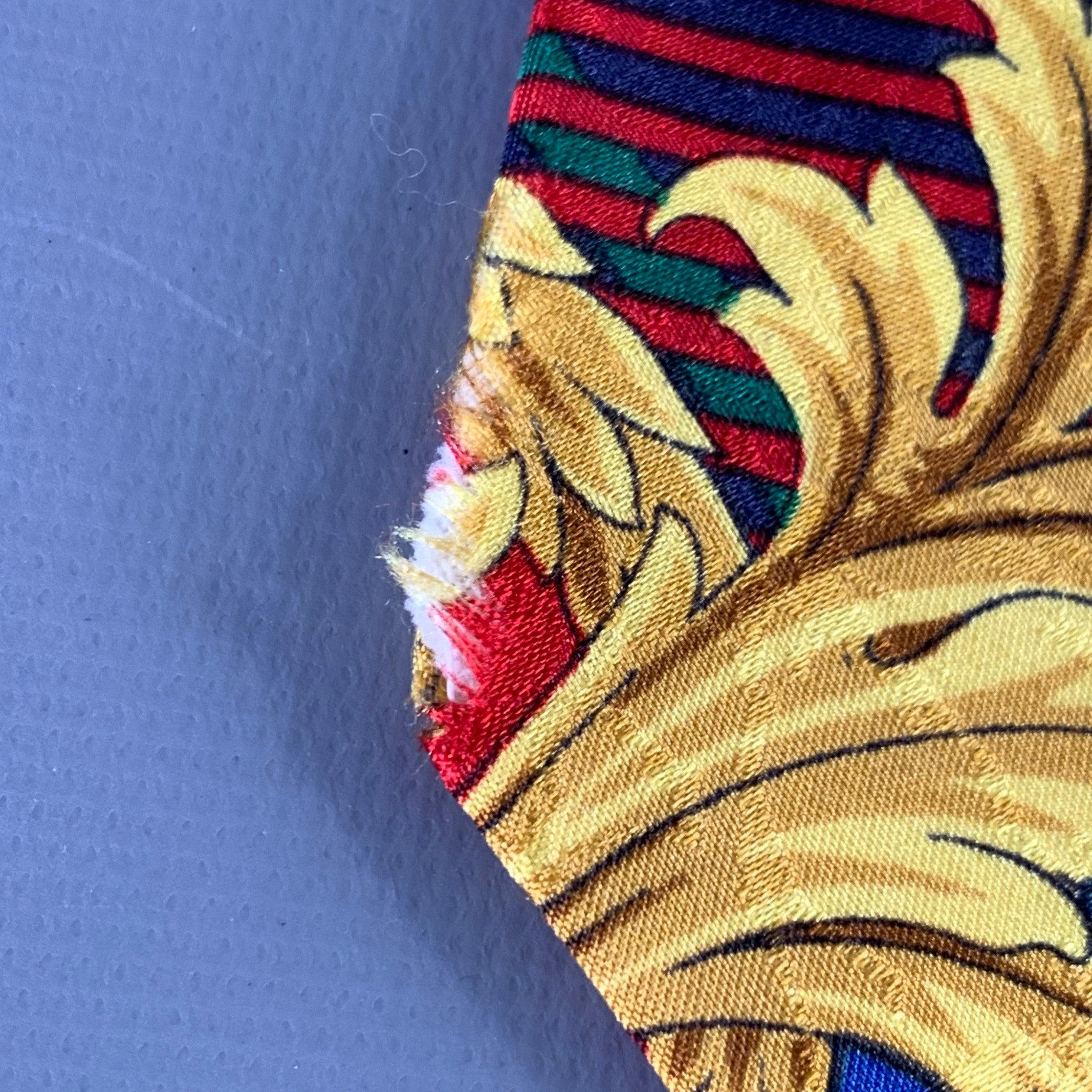 GIANNI VERSACE Multi Color Baroque Silk Tie In Good Condition For Sale In San Francisco, CA