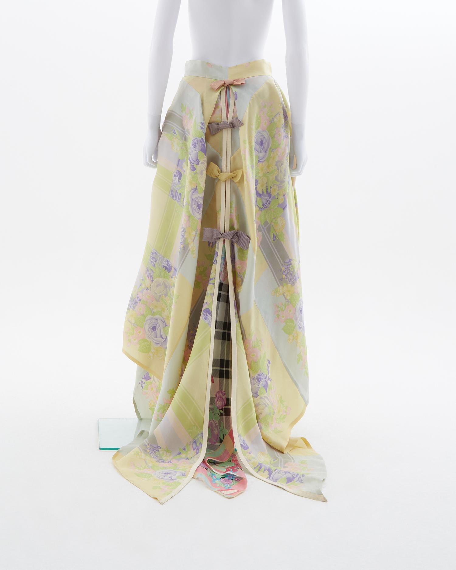 Women's Gianni Versace multi layered silk printed organza skirt, ss 1992