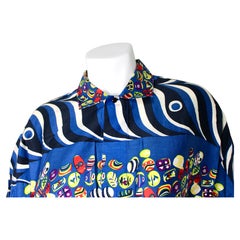 Gianni Versace Multicolor Print Cotton Button-Up Shirt circa 1990s