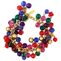 Retro Gianni Versace multicoloured glass beaded bracelet, 1990s  