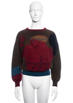 Gianni Versace multicoloured knitted mohair sweater, fw 1982
