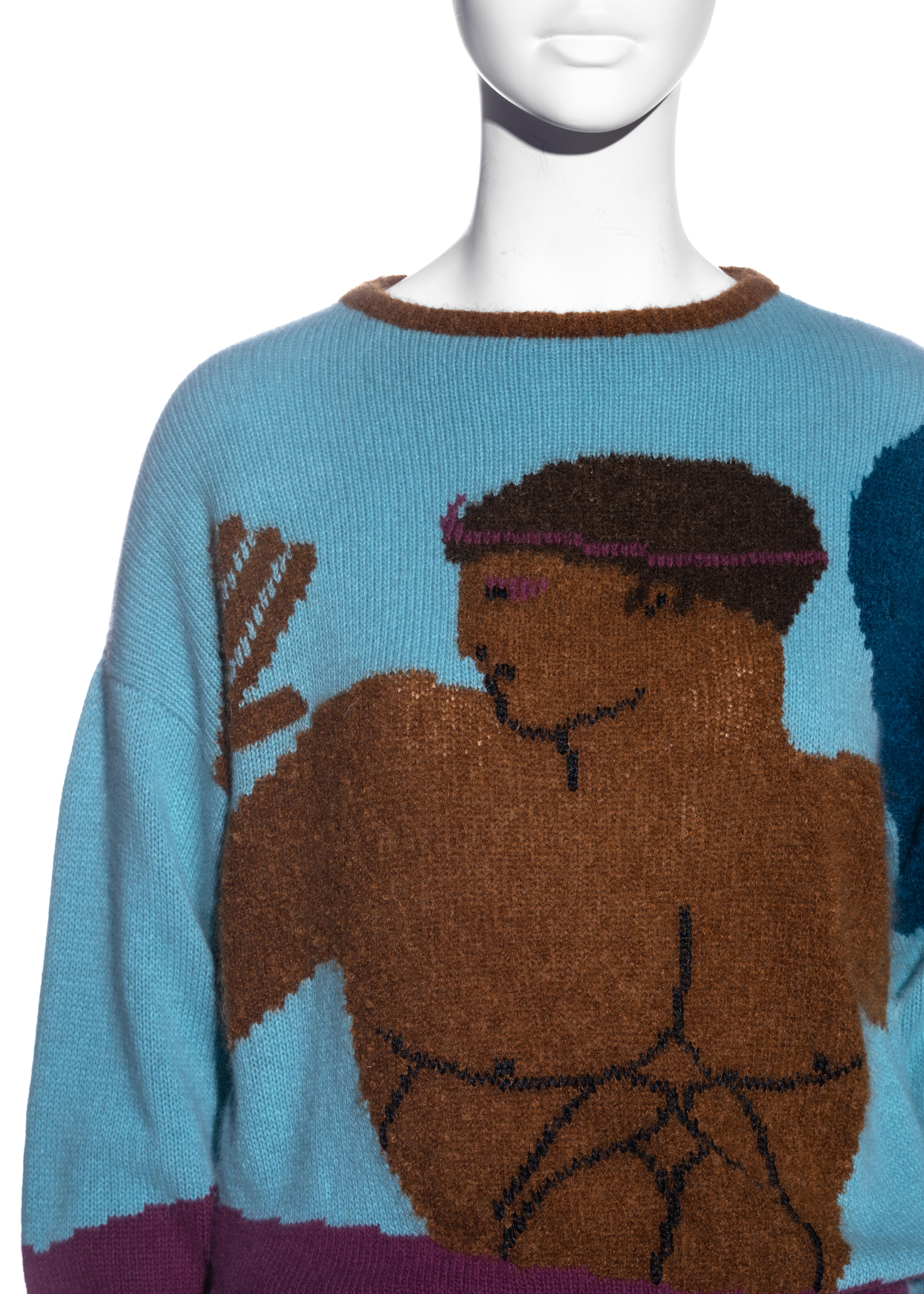 Gianni Versace Mehrfarbiger Strickpullover aus Mohair:: H/W 1982 (Schwarz)