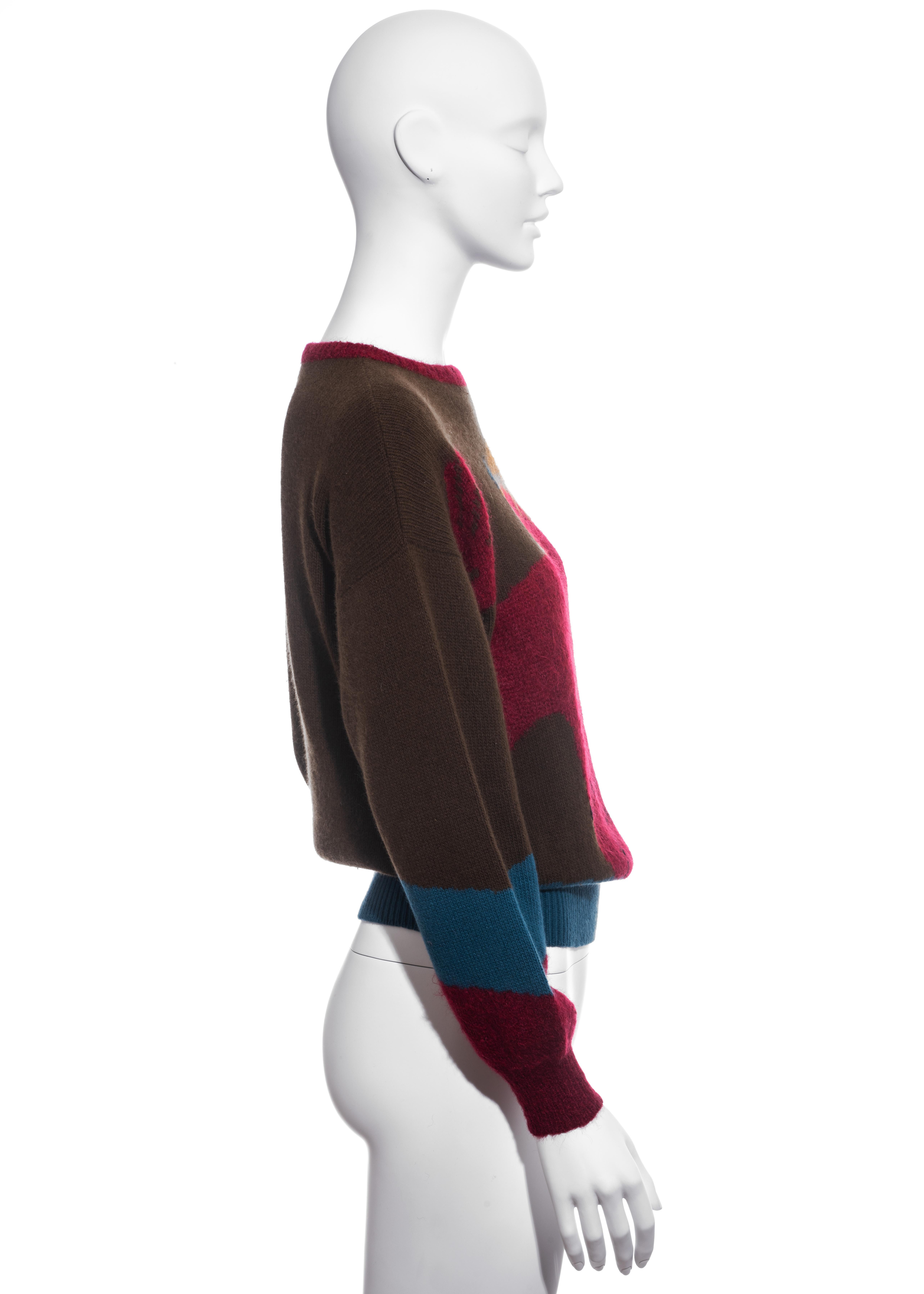 Gianni Versace multicoloured knitted mohair sweater, fw 1982 In Good Condition In London, GB