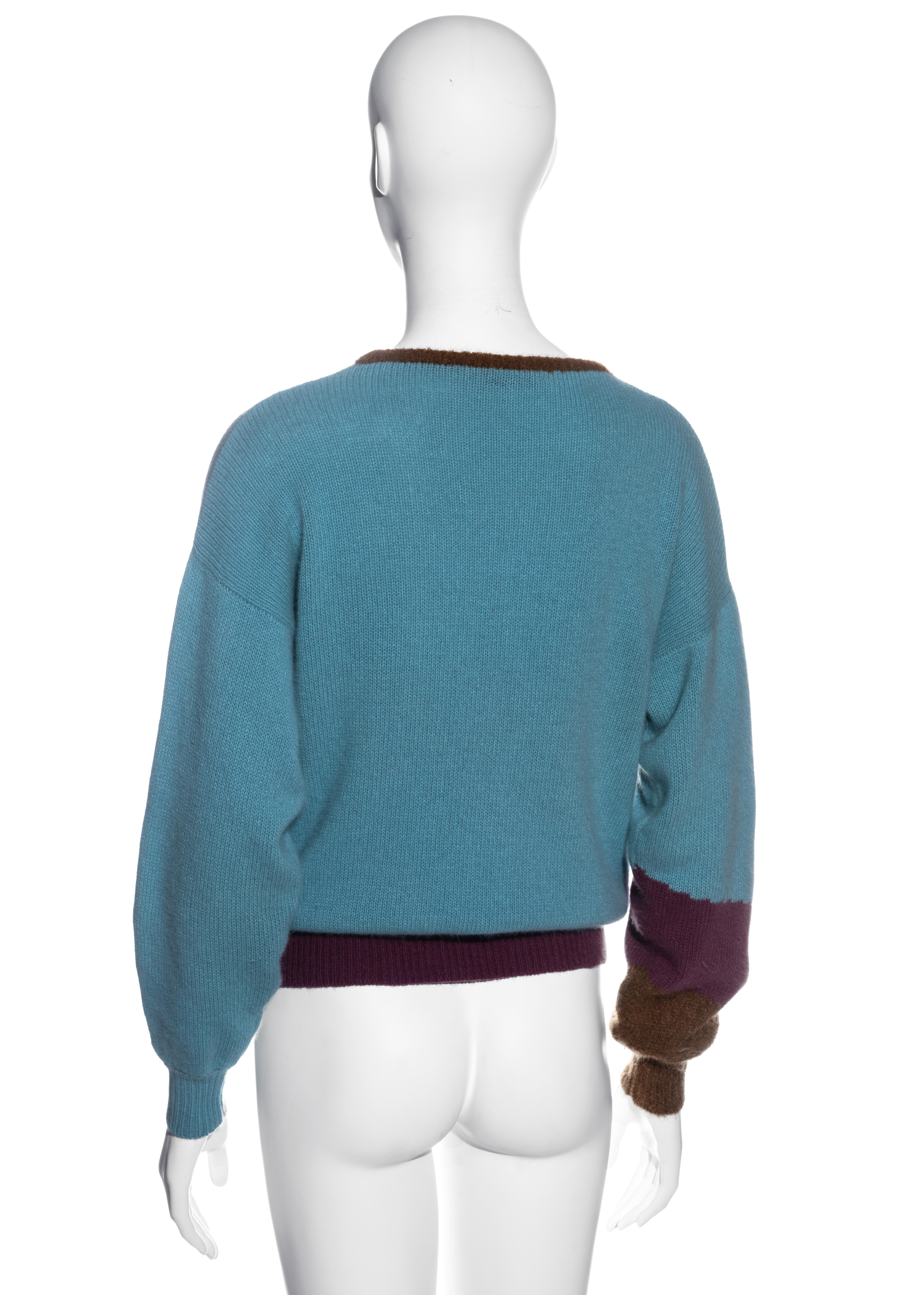 Gianni Versace Mehrfarbiger Strickpullover aus Mohair:: H/W 1982 Damen