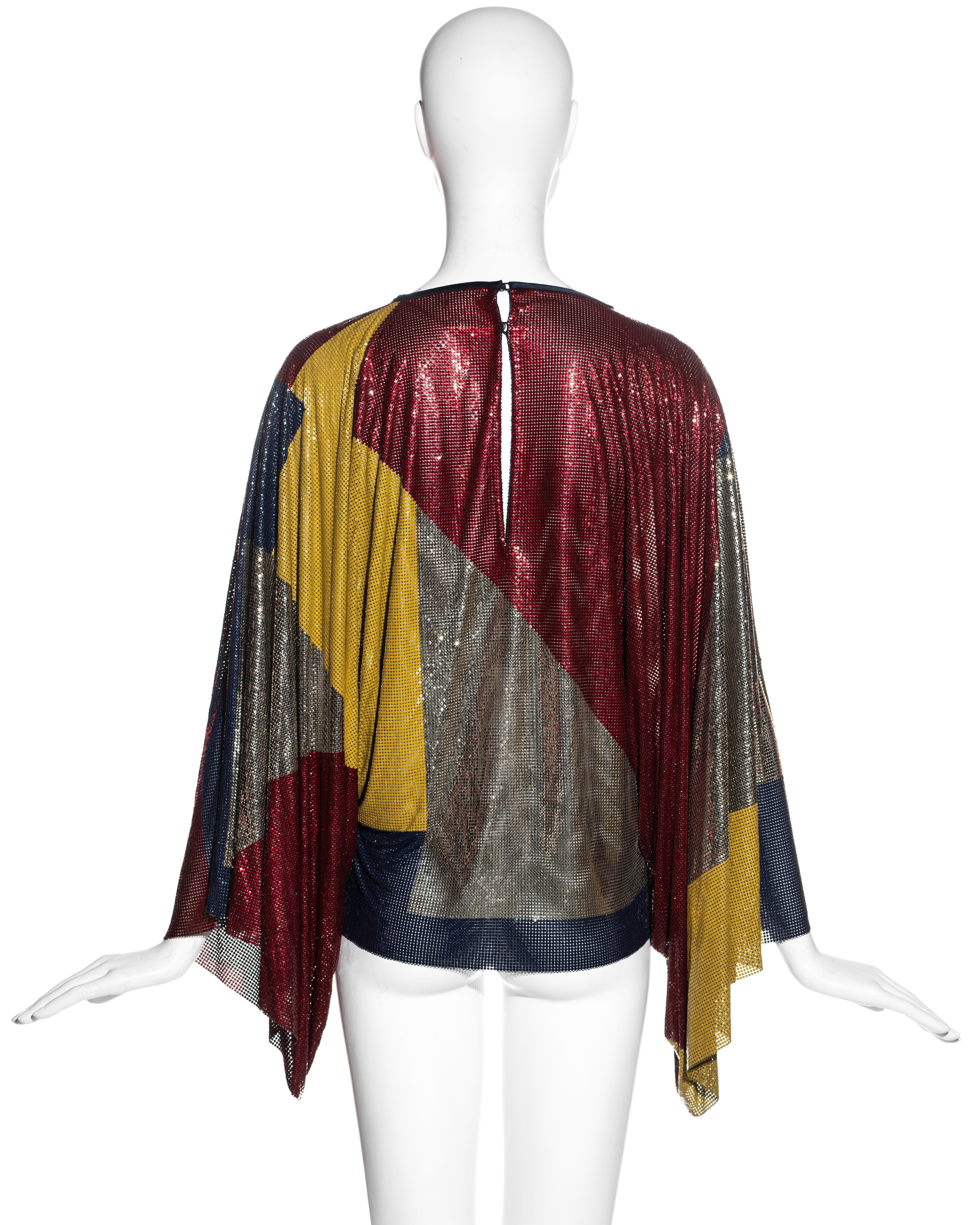 Robe chasuble de soirée en cotte de mailles métallique oroton multicolore Gianni Versace, A/H 1984 en vente 2