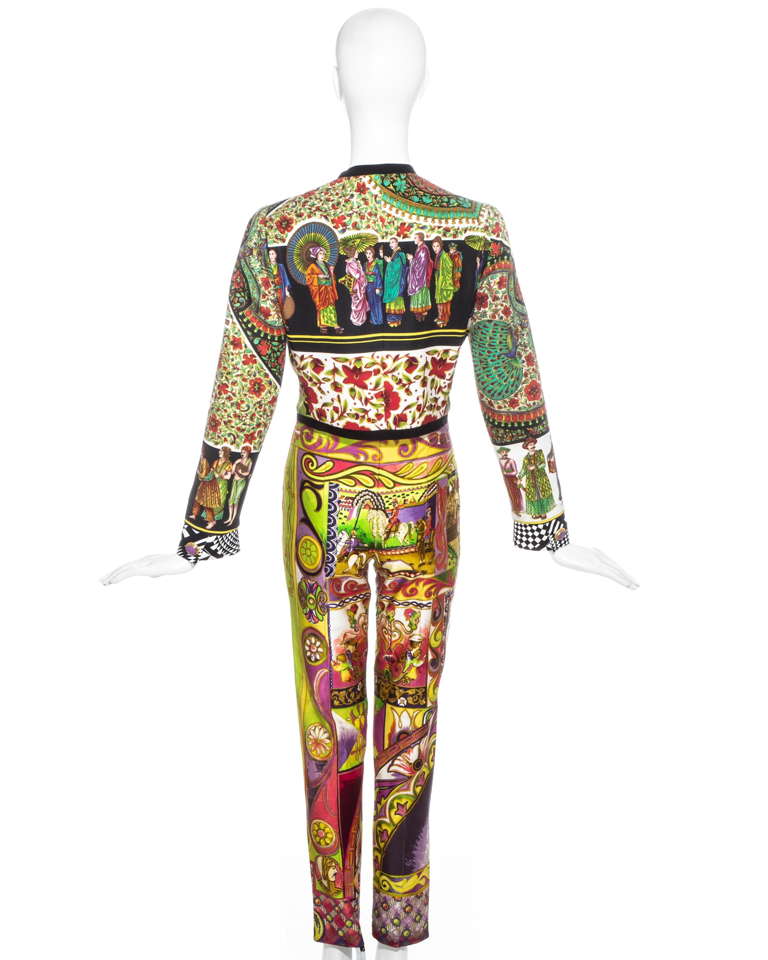 Costume pantalon en soie multicolore Gianni Versace, P/E 1992 en vente 2
