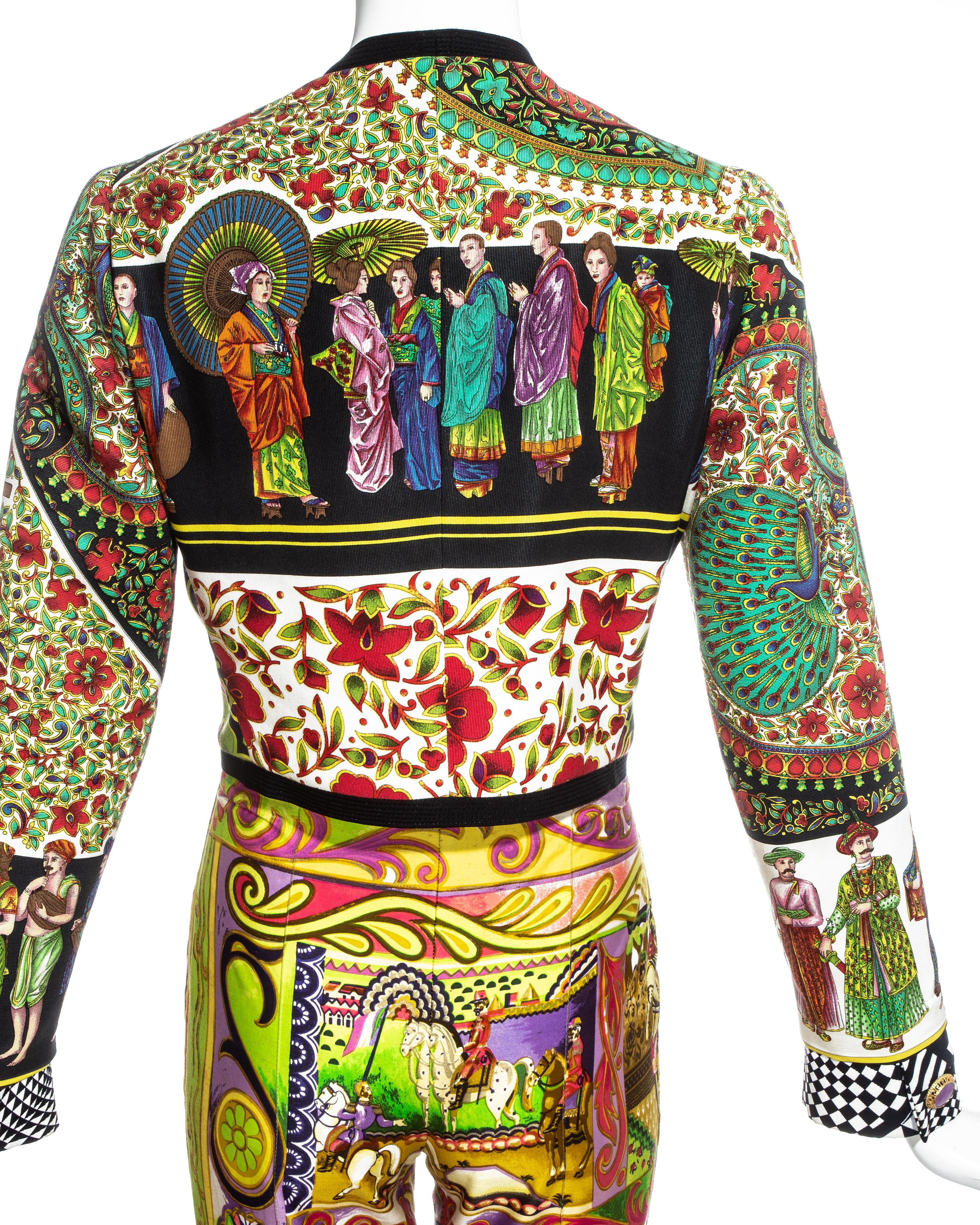 Costume pantalon en soie multicolore Gianni Versace, P/E 1992 en vente 3