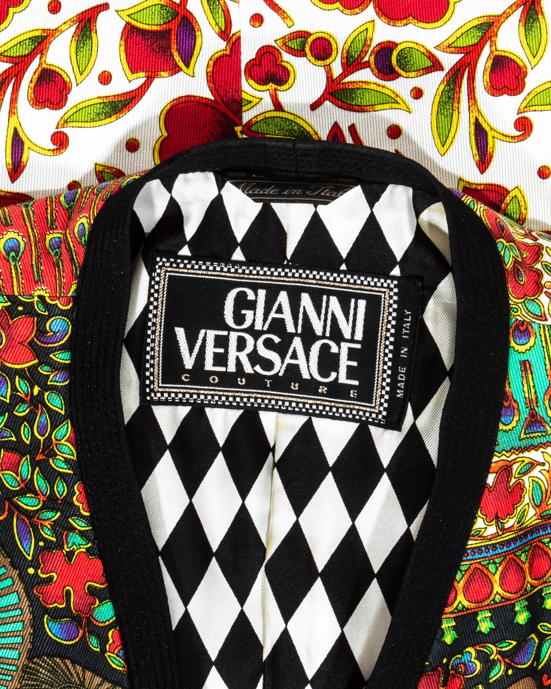 Costume pantalon en soie multicolore Gianni Versace, P/E 1992 en vente 4
