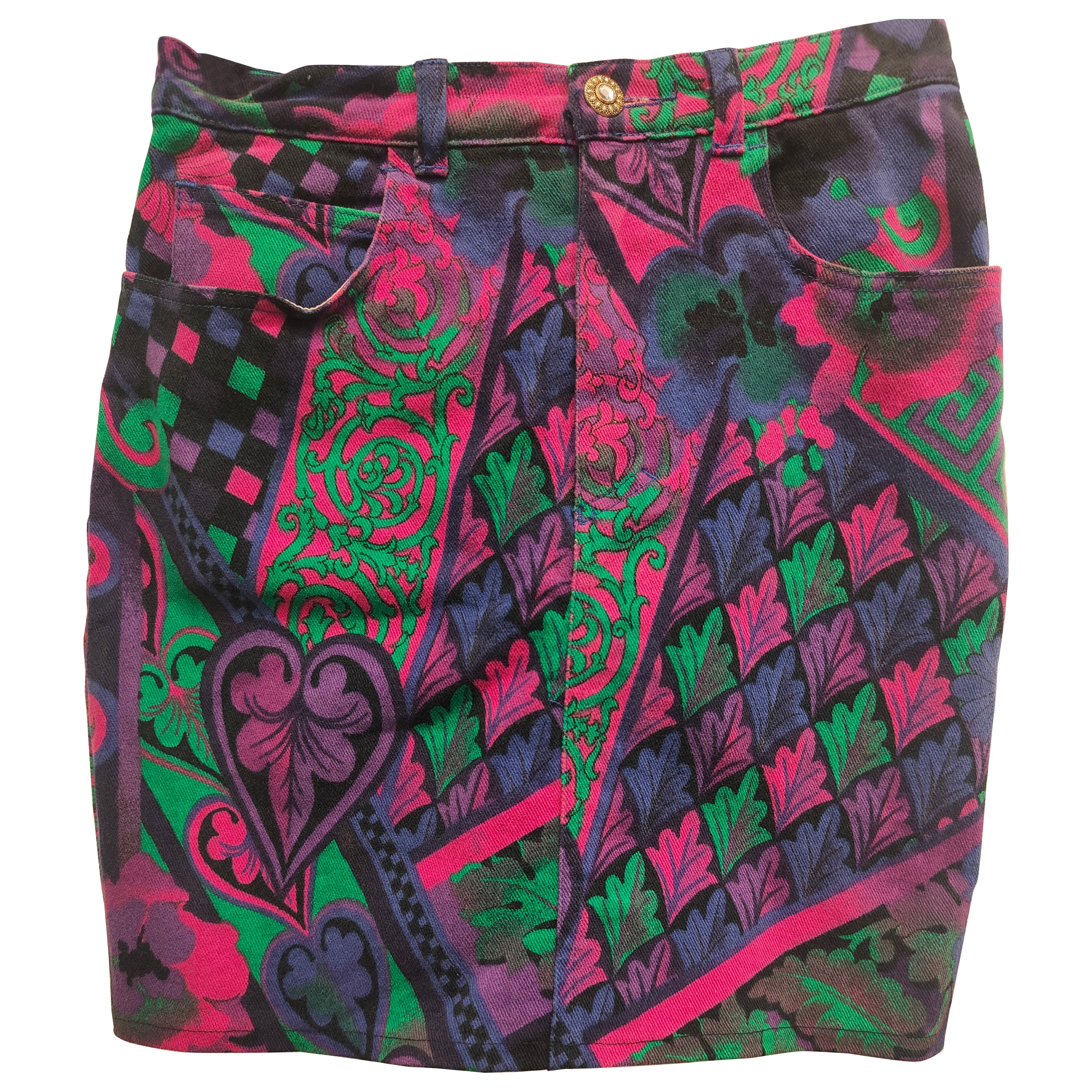 Jupe multicolore Gianni Versace en vente