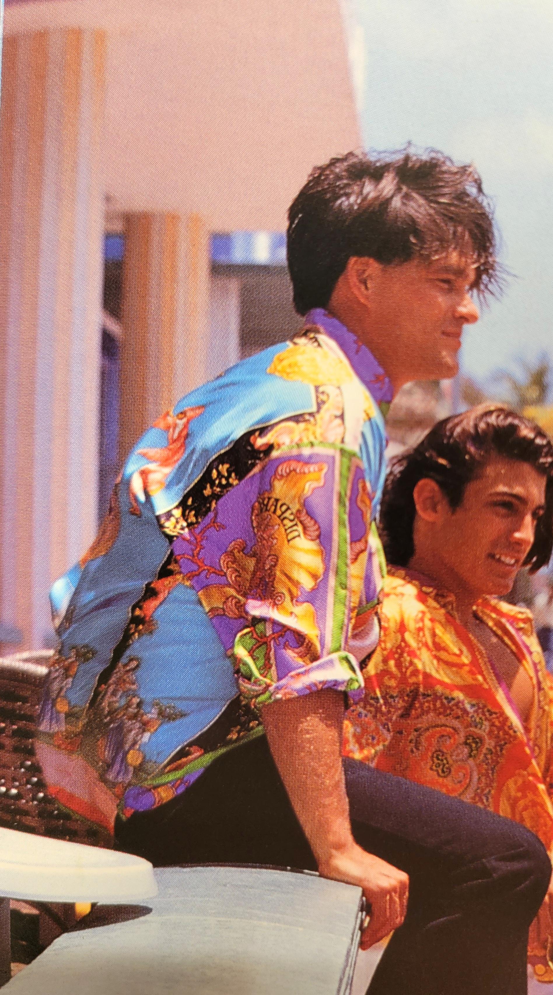 Gianni Versace Naples Silk Shirt Miami Beach Collection 1993 Men’s IT52 XL 1