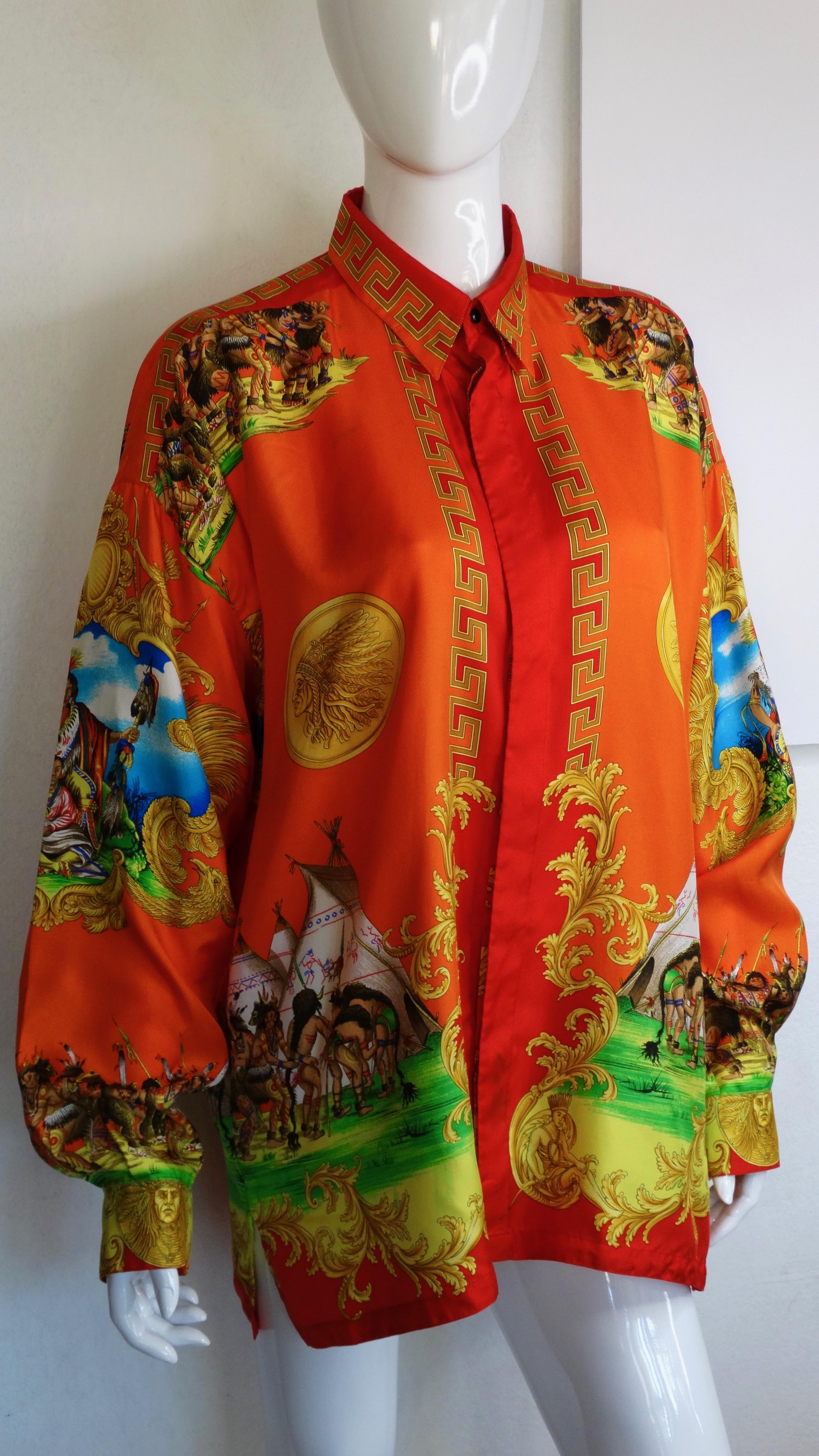 vintage versace silk shirt